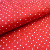 Tissu coton petits pois rouge - Tissus