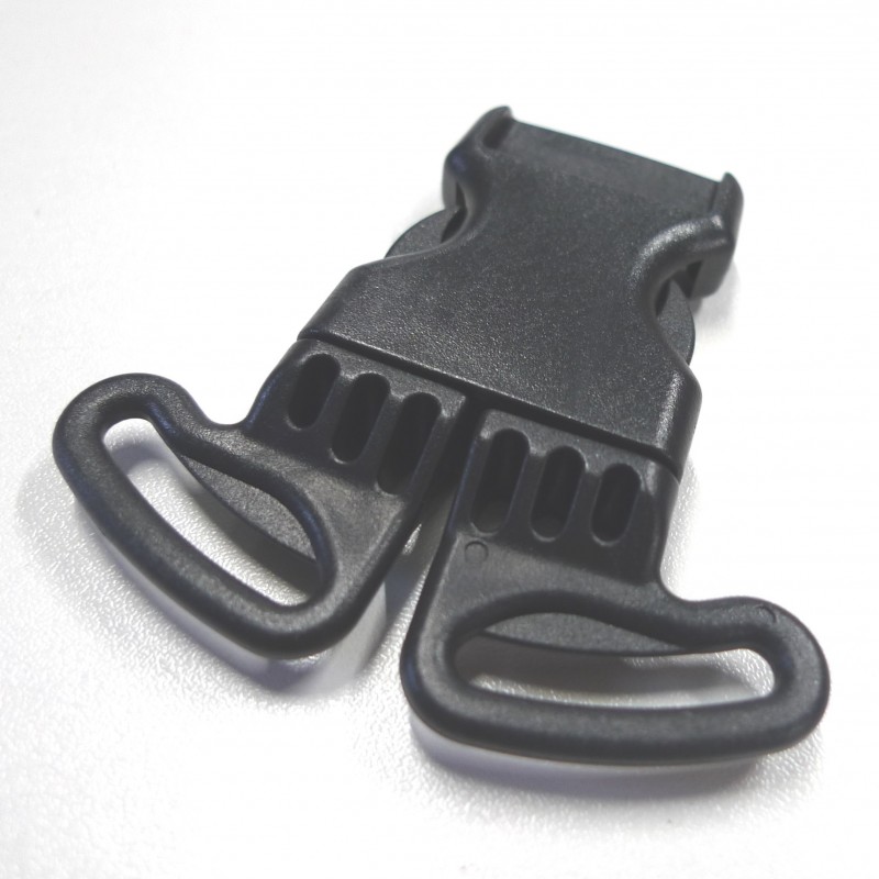 Boucle anti-gliss noire 32 mm pour sangle de sac - Clips plastique