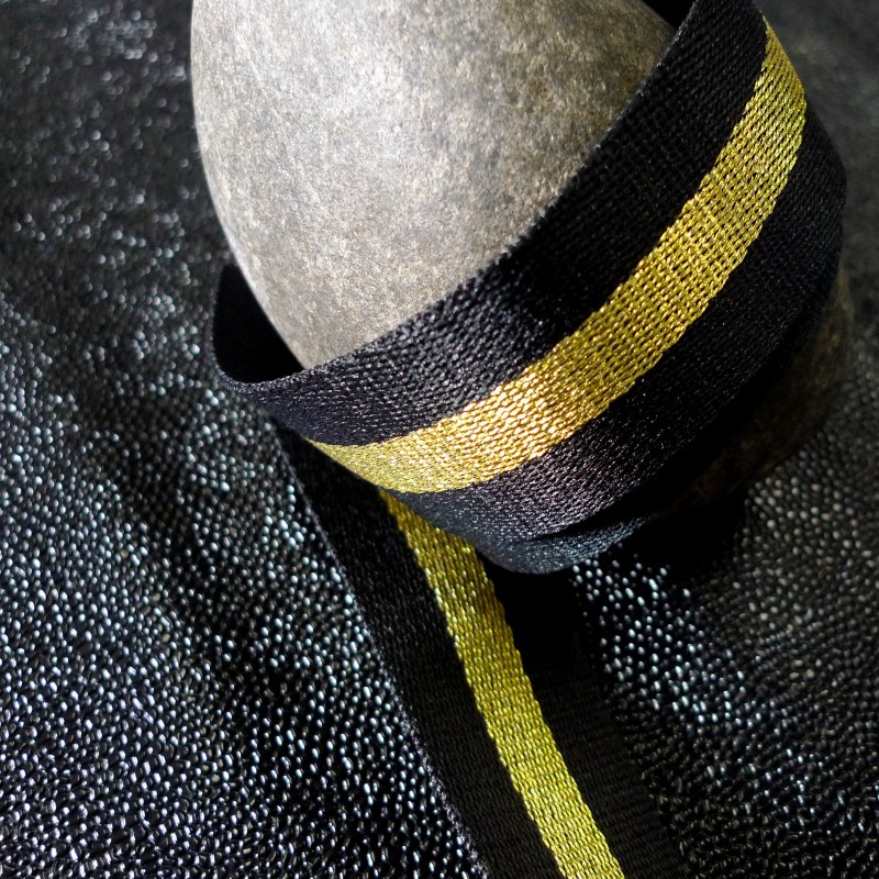 Sangle lurex dorée et coton de 30 mm de large - Les-ateliers-k