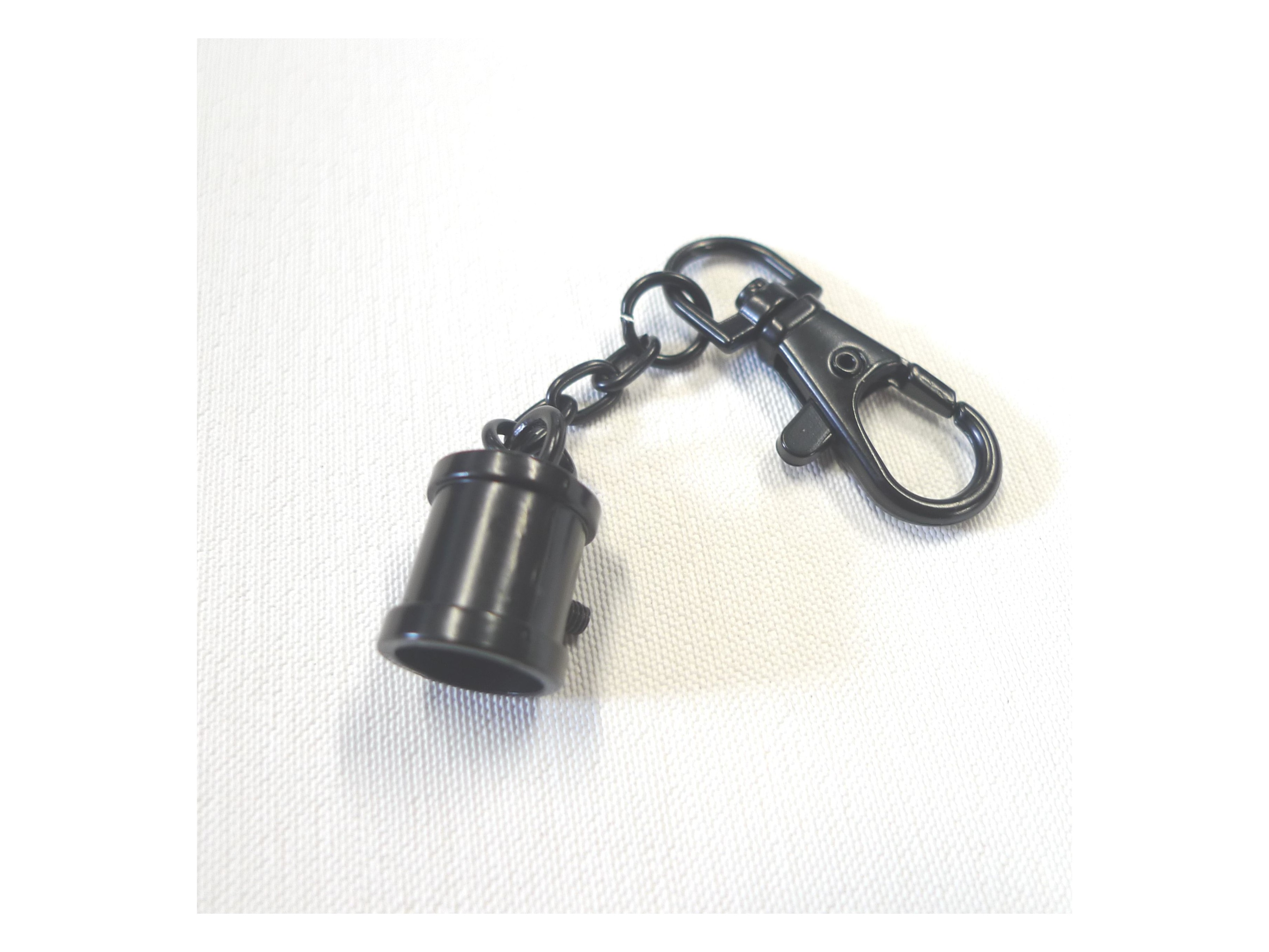 Chaînette porte-clés avec mousqueton, Nickel Noir