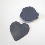 Coeur cuir gris stone