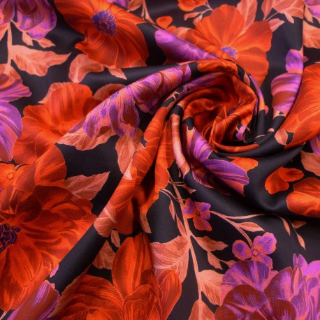 Tissu red garden noir