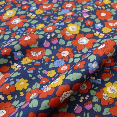 Tissu Liberty Fabrics@ coton Betsy marine